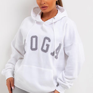 Sweat à capuche oversize pour femme de haute qualité, coupe courte, imprimé sur le devant, 100 % coton molletonné, imperméable, style streetwear - Product Image 1