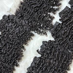 Grade 10A brut brésilien 100% cheveux crus de haute qualité noir birman bouclés génie trame Machine faisceaux de Qhair - Product Image 1