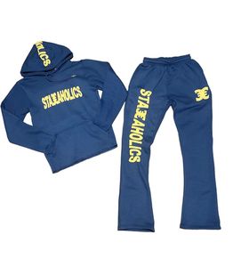 Conjunto Deportivo de Algodón Grueso para Hombre, Sudadera con Capucha y Pantalones Deportivos Bordados Personalizados - Product Image 1