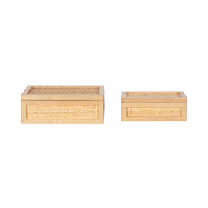 Un diseño único pero útil para apilar, ideal para colocar sobre una estantería, mesa de entrada o como conjunto de cajas de ratán. - Product Image 2