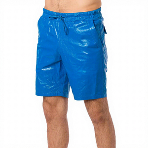 Men's Blue Canvas <b>Shorts</b> Mid Waist Button Closure Casual Style with Pockets Eco-Friendly Breathable Quick Dry - Product Image 2