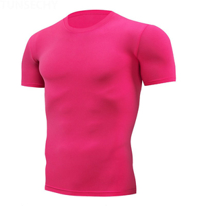 Chemises de compression en tricot personnalisées pour homme, col en coton uni, manches courtes, respirantes, séchage rapide, couleur unie, style décontracté - Product Image 2