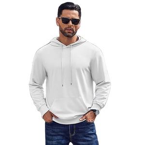 เสื้อมีฮู้ดสวมหัวมีสไตล์สำหรับผู้ชายเสื้อมีฮู้ดน้ำหนักเบาแขนยาวผ้าสามผสมน้ำหนักเบาเสื้อมีฮู้ดแฟชั่นกระเป๋าด้านหน้า - Product Image 1