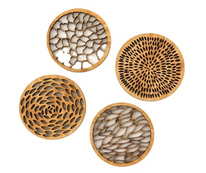 ถาดรองแก้ว MDF แบบสี่เหลี่ยมมีเอกลักษณ์ถาดรองแก้ว3.75แข็งพิมพ์ลายทันสมัยเป็นมิตรกับสิ่งแวดล้อมพร้อมถาดรองแก้วด้านหลังทำจากไม้ก๊อก - Product Image 1