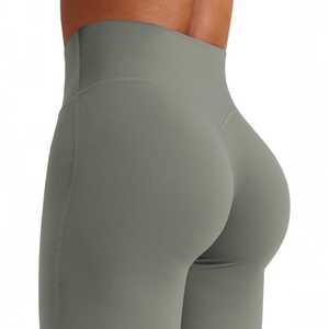 Custom/OEM Women's High Waisted Flare Yoga Pants Buttery Soft <b>Tummy</b> <b>Control</b> Wide Leg Leggings Sage Green Pilates Workout Pants - Product Image 5