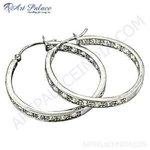 Pendientes de tuerca finos de plata 925 con piedras preciosas de Zirconia cúbica Impresionante accesorio lujoso y elegante - Product Image 1