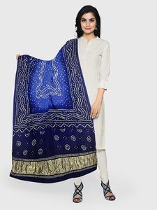 Dupatta Bandhani Premium con Diseño Tradicional Tie-Dye |   Dupatta Bandhej india hecha a mano para mujer - Product Image 4