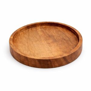 Bandeja Decorativa Redonda de Madera Marrón, Plato para Servir, Posavasos para Té, Café y Bebidas, Decoración para Mesa de Bar en Casa - Product Image 3