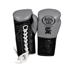 Gants de boxe personnalisés No Boxing No Life en cuir marron et noir, à lacets, pour l'entraînement, fabriqués au Mexique, taille adulte unisexe - Product Image 3
