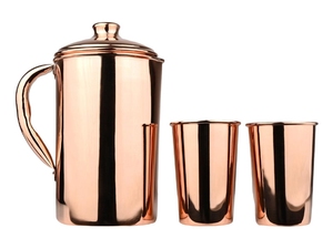 Juego de jarras de cobre hecho a mano con cobre puro de alta calidad por expertos artesanos. El tradicional - Product Image 3