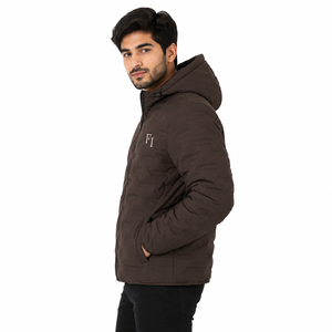 Men's Hooded Padded <b>Jacket</b> Winter Quilted Outerwear Full Zip Warm Insulated Puffer Casual Men's <b>Jackets</b> for Wholesale Bulk USA - Product Image 3