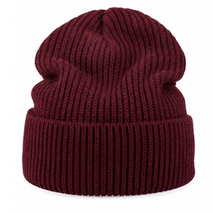 Gorro de Punto Personalizado, Color Borgoña Sólido, Unisex, para Invierno, Gorro Cálido - Product Image 1