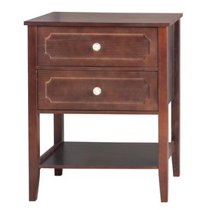Comodino Moderno Stile Mid-Century con 2 Cassetti per Soggiorno e Camera da Letto - Product Image 2