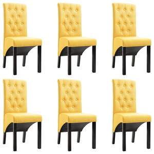 6pcs <b>Yellow</b> Fabric <b>Dining</b> <b>Chairs</b> - Product Image 1