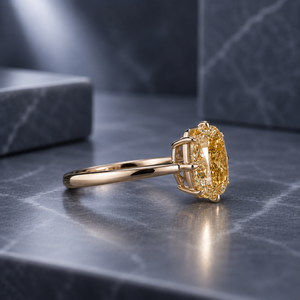 Anillo de Compromiso con Diamante Amarillo Corte Cojín, Cultivado en Laboratorio, Plata de Ley S925, Chapado en Oro Amarillo, Anillo de Boda, 2.23CT - Product Image 4