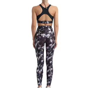 Ensemble de yoga deux pièces pour femme, haute qualité, couleur unie, grande taille, sans couture, respirant - Product Image 5