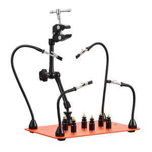 Stazione di Saldatura Magnetica con 4 Bracci Flessibili, 6 Supporti per PCB, Porta Pistola ad Aria Calda a 360° per Industrie di Saldatura - Product Image 3