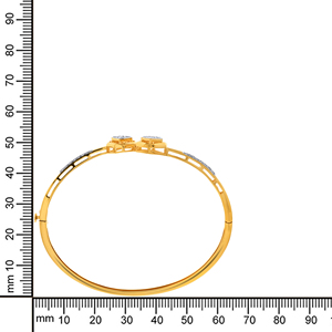 Elegant Yellow Gold Geometric Diamond <b>Bangle</b> <b>Bracelet</b> | Modern Double Hexagon Designer <b>Bracelet</b> for Women - Product Image 4