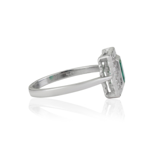Trendy 925 Sterling <b>Silver</b> Octagon Cut Natural <b>Emerald</b> Gemstone Halo <b>Ring</b> Everyday Wear May Birthstone <b>Ring</b> fine Jewelry - Product Image 5