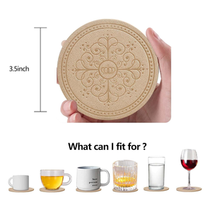 Juego de 6 Posavasos de Cuero con Soporte, Posavasos Redondos de Cuero Sintético de Primera Calidad para Mesa de Centro, Hogar, Bar, Restaurante - Product Image 4