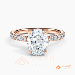 Rose Gold Oval Cut <b>Solitaire</b> <b>Ring</b> for Women Elegant Engagement Style Sparkling Jewelry Gift - Product Image 5