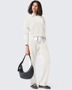 เสื้อสเวตเชิ้ตผู้หญิงเนื้อนุ่มใส่สบาย แขนยาว คอกลม ดีไซน์ปักลาย 3 มิติ คุณภาพดีสำหรับฤดูหนาว - Product Image 5