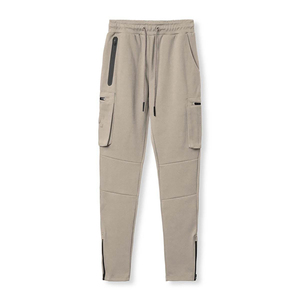 Men's Black Cargo Sweatpants Elastic Waist Drawstring Multiple Pockets Joggers Breathable Midweight <b>Spandex</b> Polyester <b>Pants</b> - Product Image 3