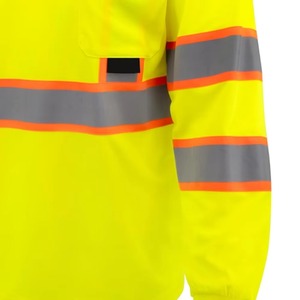 Unisex High Visibility Reflective Safety Long Sleeve Polo Shirts Custom Logo Two Tone <b>Construction</b> <b>Work</b> Clothing Cheap Polyester - Product Image 5