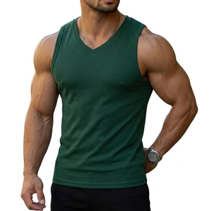 Débardeur de sport pour homme à col en V, personnalisable avec logo, sans manches, pour la gym, le fitness, le sport et le streetwear – Prix de gros - Product Image 2