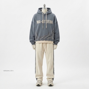 Conjunto de chándal oversize para mujer: Sudadera con capucha de forro polar y pantalones jogger, estilo casual urbano con estampado de letras y ajuste holgado. - Product Image 3