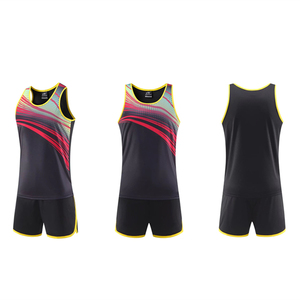 100% Polyester Factory Direct Plus Size Solid Color Summer Track and Field Uniform Sets with Custom Logo <b>Design</b> - Product Image 1