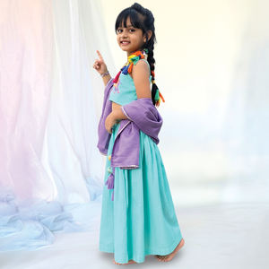 Lehenga Choli de Qualité Supérieure pour Filles de 6 à 9 Ans, Robe Ethnique Indienne Légère pour Mariages, Fêtes et Festivals, Prix Export - Product Image 2