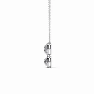 Pendentif pour femme en or blanc 18 carats avec diamant de laboratoire taille princesse et coussin, certifié IGI et clarté VVS, tendance pour mariage - Product Image 2