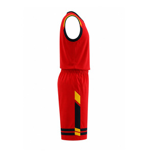 Conjunto de Uniforme de Baloncesto Ekin Impex Rojo sin Mangas con Cuello en V, Absorbente de Humedad, Transpirable para Adultos, Uniformes de Baloncesto Reversibles - Product Image 6