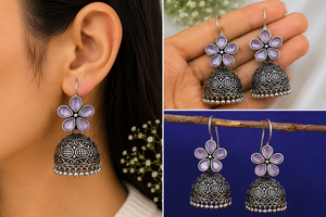 Pendientes Colgantes de Flores Vintage con Bisel de Cuarzo Rosa, Chapados en Plata Antigua, Joyería de Fiesta para Mujer - Product Image 4