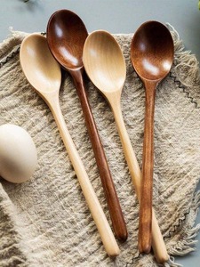 Cuillères de cuisine en bois naturel pour ustensiles de cuisine, vaisselle en bois, bois massif durable - Product Image 4