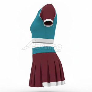 Girls Cheerleader Uniform Set With Pleated Skirt Custom Team Cheerleading Outfit For Competition - Product Image 4