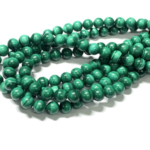 Perles rondes en malachite naturelle de 8 mm, pierres précieuses vertes, pierres énergétiques avec pouvoir de guérison pour la fabrication de bijoux MAHNAJ GEMS - Product Image 5