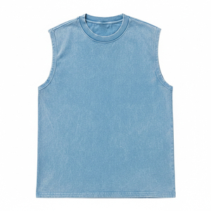 ODM Men Street Style Hip Hop Tank Top Custom Graphic Print 100% Soft Cotton Polyester Casual Sporty Sleeveless TankTops Tee - Product Image 3