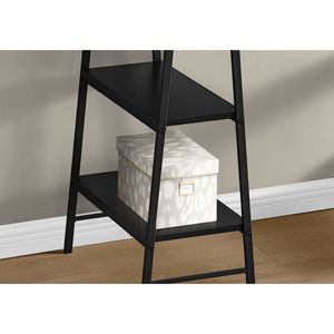 Scrivania Moderna Contemporanea da 48 Pollici per Ufficio Domestico con Ripiani Portaoggetti, Laminato Nero e Struttura in Metallo, Postazione di Lavoro per Laptop - Product Image 3