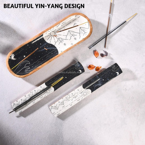 Premium Wooden Incense <b>Stick</b> Stand with enamel printed Unique Handmade Sandalwood Holder for Ramadan, Meditation & Home Styling - Product Image 4