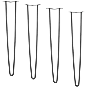 <b>Set</b> of 4 Metal Furniture Legs Desk Legs 28" Industrial Hairpin <b>Table</b> Legs Heavy Duty 2 Rod Metal Furniture Legs EDPTBL011 - Product Image 6