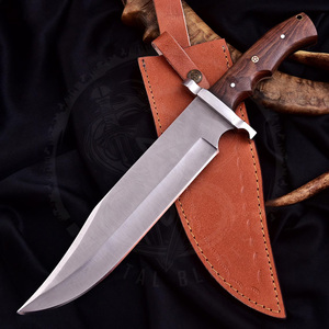 Camping Bowie Knife Special Edition Handmade Stainless Steel Hunting Knife with Leather Cover Ready Stock Immediate Shipping - Product Image 1