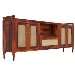 Mueble para TV de Gran Capacidad Estilo Rústico, Madera Maciza, Estantes Abiertos Antiguos, Cajones Espaciosos, Fácil Acceso, Muebles para el Hogar, Sala de Estar, Hotel - Product Image 3