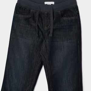 Jeans en denim brut à jambe droite pour garçons, taille élastique, coupe régulière, longueur complète, pantalon en denim décontracté pour enfants, tenue quotidienne, mode urbaine, nouveauté - Product Image 6