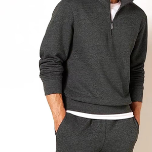 Sudaderas de alta calidad con media cremallera para hombre, camiseta de forro polar con cremallera 1/4 y cuello alto, sudadera personalizada. - Product Image 3