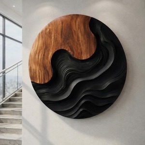 Handcrafted Modular Wooden Sculpture Wall-mounted Organic Wood Art for Living Room Furniture Unique Wood Wall Decoration - Product Image 2
