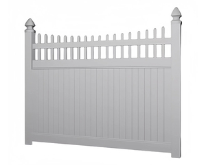 Home Garden <b>PVC</b> Privacy Fence Panels with Scalloped Picket <b>Top</b> - Product Image 5