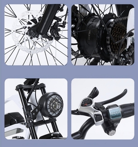 Vélo de montagne électrique pour adultes, pneus neige 20*4 pouces, batterie lithium 48V, panier de rangement, 7 vitesses, double suspension, étanche - Product Image 6