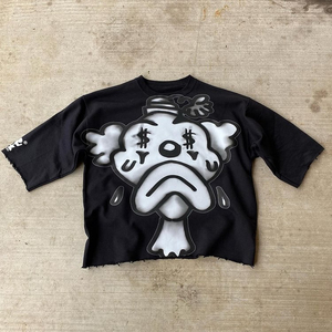 T-shirt blanc à manches courtes pour homme « This Madness Is Over », style streetwear, motif imprimé au dos, coupe classique, en jersey de coton, col rond - Product Image 3